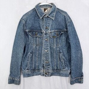 Vintage Lee 153438 Jacket Mens 40 Reg Blue Denim Trucker Made In USA 80s